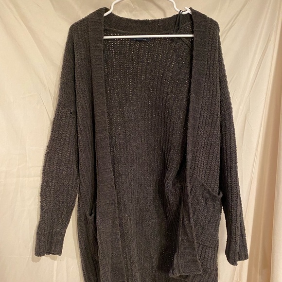 Chunky gray American eagle cardigan - Picture 1 of 5